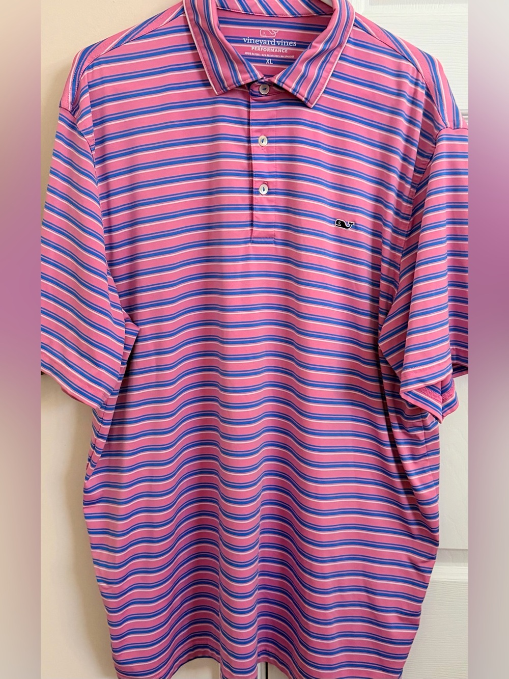 Vineyard Vines Performance Striped Multicolor Mens XL Short Sleeve Polo Shirt